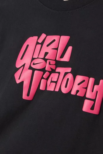 Girl Victory-print T-shirt in Cotton