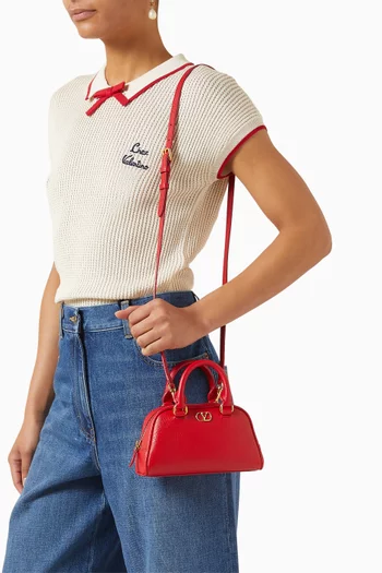 حقيبة بولينغ ميني جلد عجل بارز الملمس