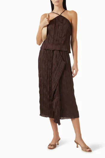 بلوزة اكاري ستان مجعد