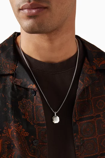 Faceted Amulet Pendant in Sterling Silver, 16mm