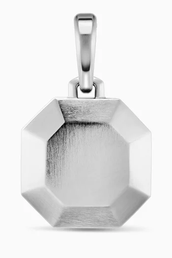 Faceted Amulet Pendant in Sterling Silver, 16mm