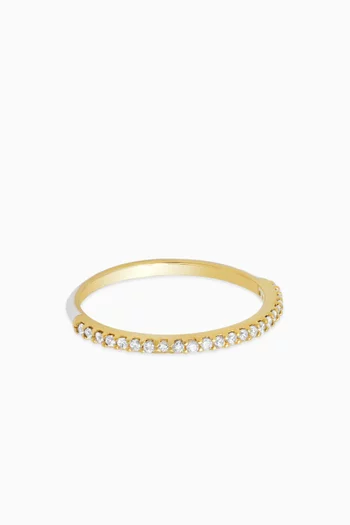 خاتم مطلي بالمينا مرصع بكريستال بافيه نحاس مطلي ذهب