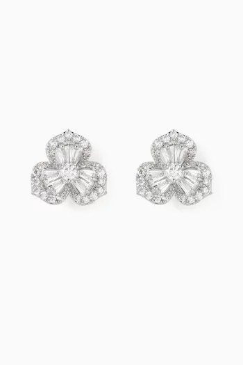 Flower Stone Stud Earrings
