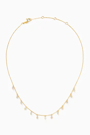 Crystal Charm Drop Choker in Gold Vermeil