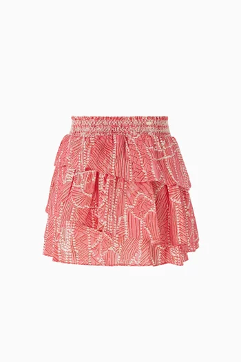 Lilas Mini Skirt in Cotton Metallic