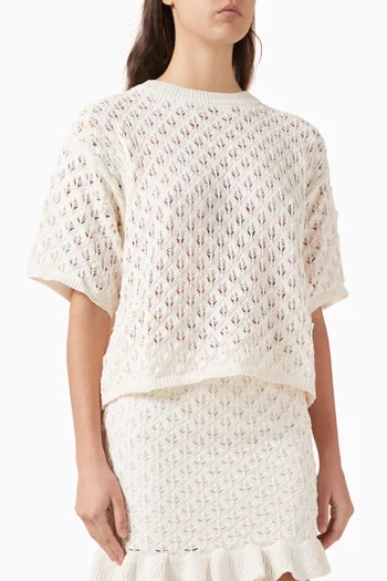 Sabine Top in Pointelle-knit