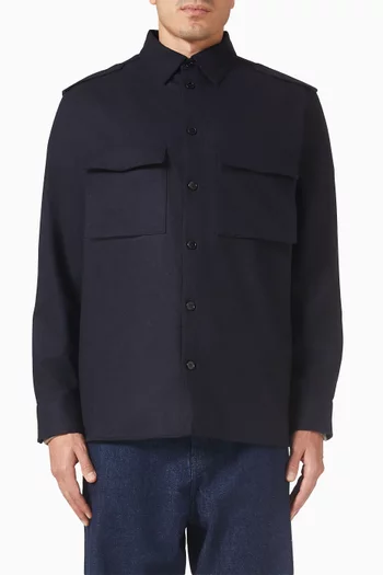 Button-down Shirt in Wool-blend