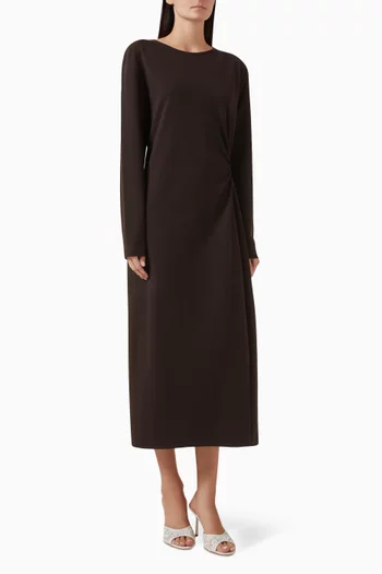 فستان متوسط الطول بعقدة