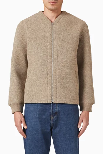 Oversized Zip Cardigan in Felted Scuba