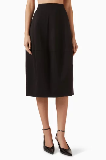 Rounded Midi Skirt in Cotton