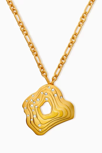 قلادة فلك مرصعة بالكريستال نحاس بلون ذهبي