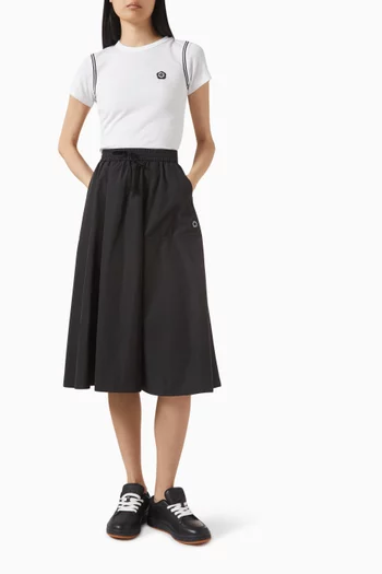 تي شيرت مطرز بشعار زهرة بوكي 2.0 قطن