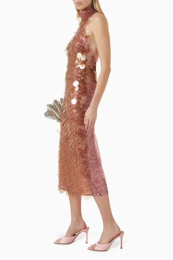 تنورة ديا متوسطة الطول مطرزة بالترتر