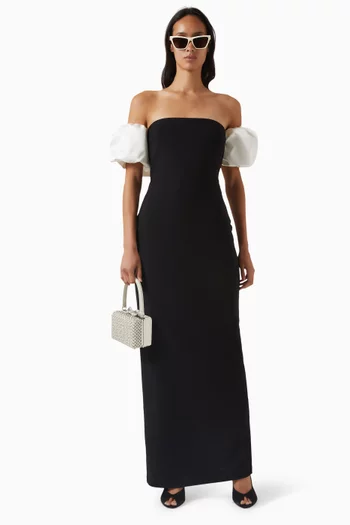 Puff-sleeve Maxi Dress