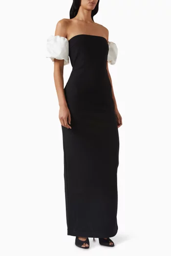 Puff-sleeve Maxi Dress