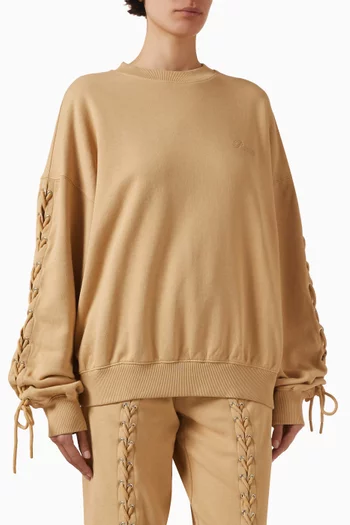 Lacing Sweatshirt in Organic Cotton