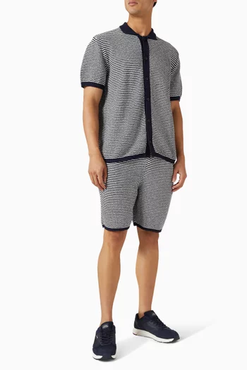 Knitted Texture Polo Sweater