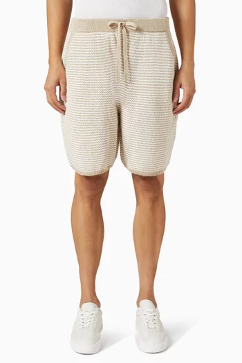 Knitted Texture Shorts in Cotton-blend