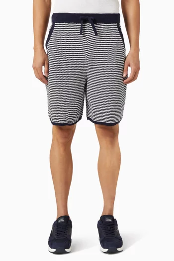 Knitted Texture Shorts in Cotton-blend