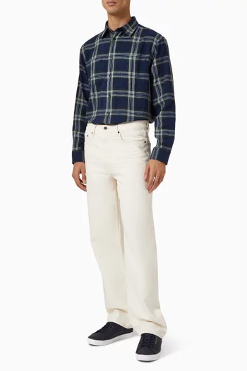 Check Relaxed Shirt in Slub Twill