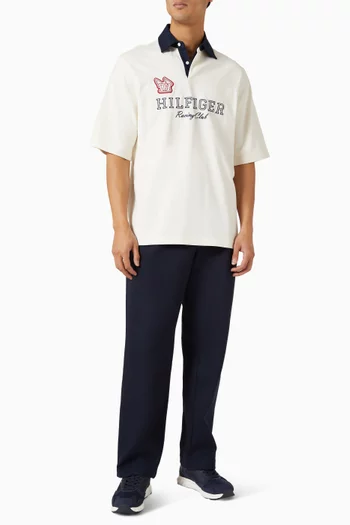 Logo Embroidery Rugby Polo Shirt  in Cotton