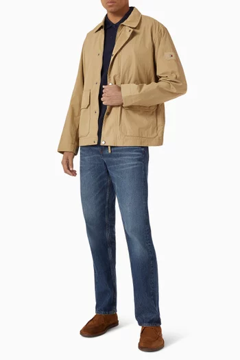 تي شيرت بولو مطرز بشعار العلم قطن بيكيه