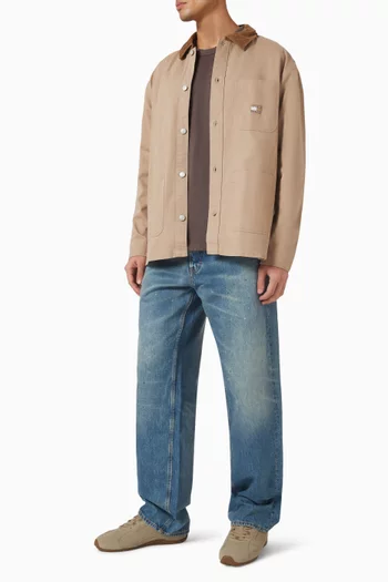 Jaimie Faded Relaxed Straight Leg Jeans in Denim