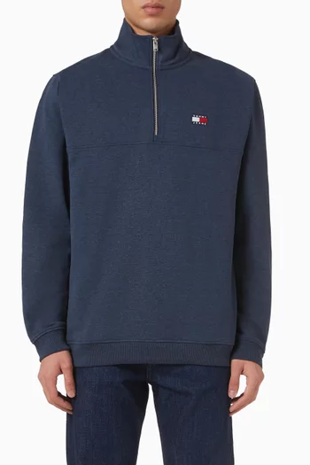 Quarter-Zip Jumper in Cotton-blend