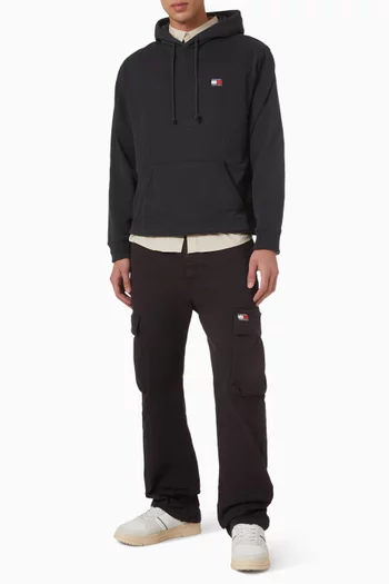 كنزة بغطاء رأس وشارة مزيج قطن