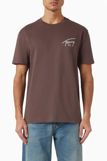 تي شيرت مزين بشعار الماركة قطن