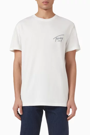 تي شيرت مزين بشعار الماركة قطن