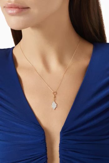 قلادة كاسباه مرصعة بالماس ذهب أصفر عيار 18