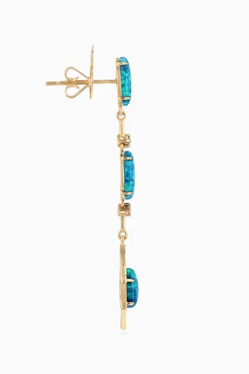 Kasbah Single Long Drop Earring in 18kt Yellow Gold