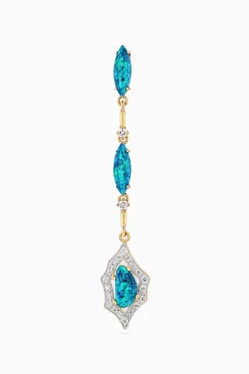 Kasbah Single Long Drop Earring in 18kt Yellow Gold