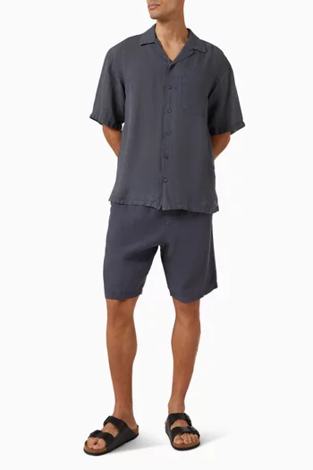 Elasticated Bermuda Shorts in Linen