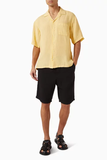 Elasticated Bermuda Shorts in Linen