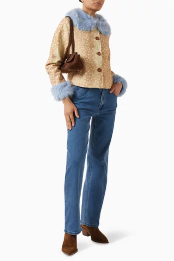 جاكيت بنقشة جلد الغزال