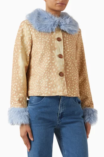 جاكيت بنقشة جلد الغزال