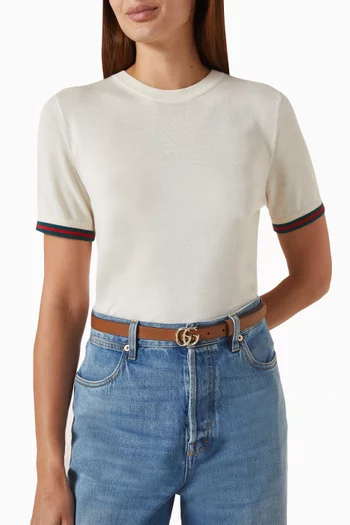 GG Marmont Thin Belt in Leather