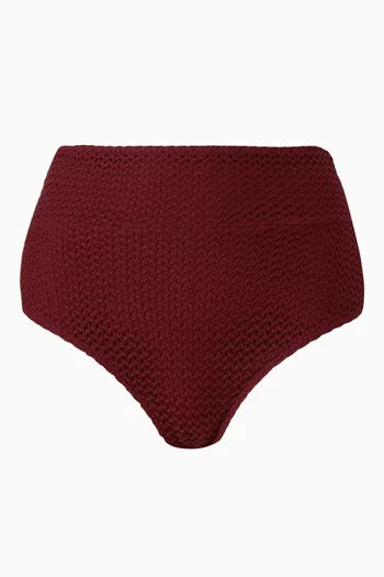 قطعة بيكيني سفلية بخصر مرتفع كروشيه