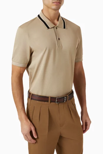 Gancini Square Reversible Belt in Leather