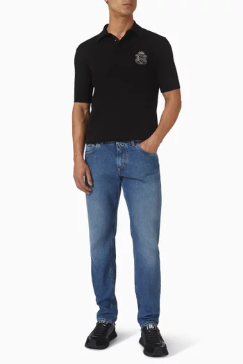 Logo-embroidered Polo Shirt in Cotton