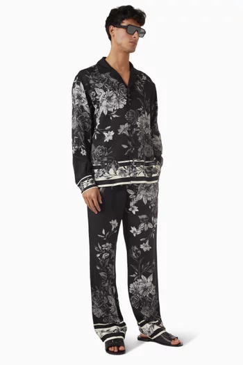 قميص بنقشة زهور تويل