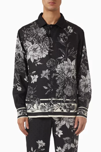 قميص بنقشة زهور تويل