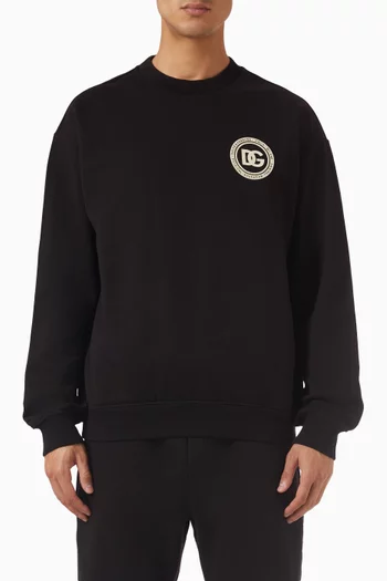Logo Patch Sweatshirt in Cotton