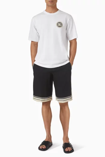 تي شيرت برقعة شعار الماركة قطن جيرسيه