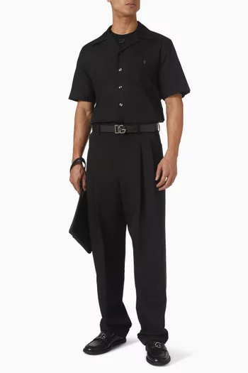 All-over Logo Hawaii Shirt in Silk-twill