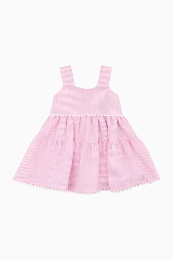 فستان صيفي بنقشة خطوط