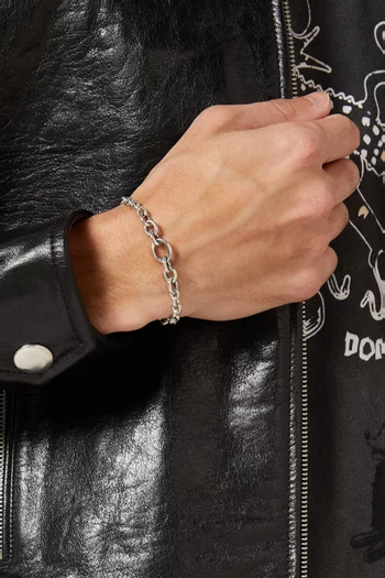 سوار بحلقات بيضاوية فضة إسترلينية من مجموعة نوماد