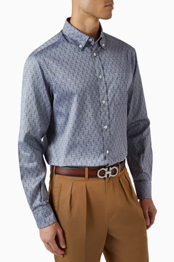 Gancini Reversible Monogram Belt in Leather